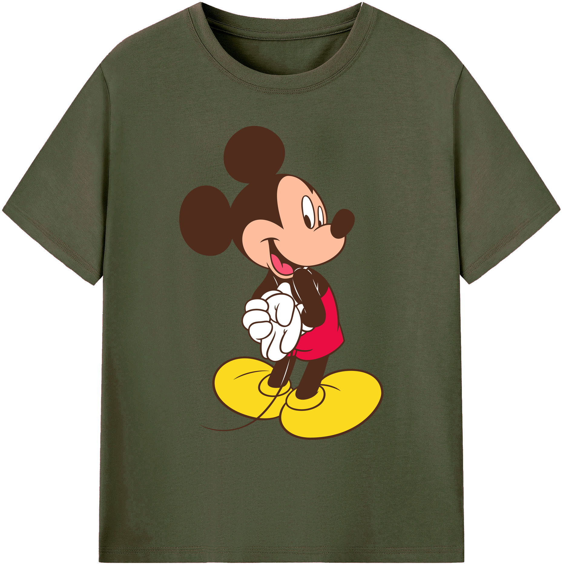 ミッキーマウス Mickey Mouse 綿100％ メンズ半袖Tシャツ｜肌触りやわらか＆通気性
